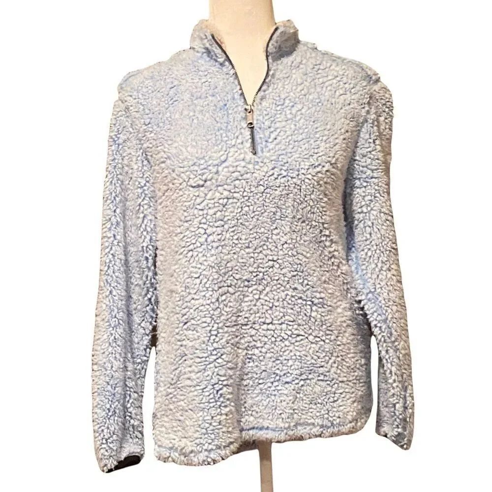 Properly Tiede Pintail Sherpa Pullover Baby Blue Size X Small